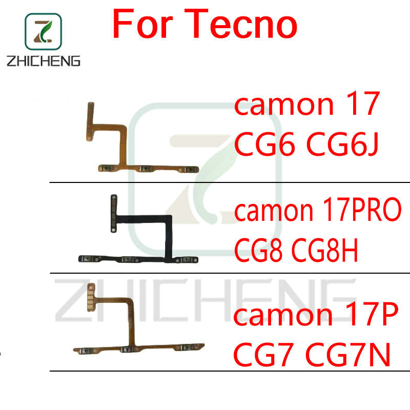 สําหรับ Tecno Camon 17 CG6 CG6j .17Pro CG8 CG8h .17P CG7 CG7n เปิดปุ่ม flex สวิทช์ปุ่มปรับระดับเสียง