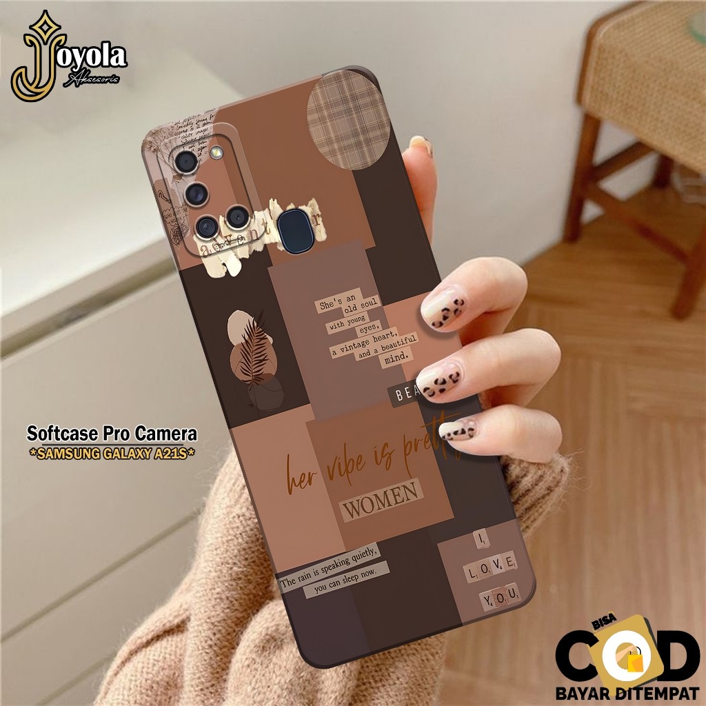 HP JOYOLA เคสกันสิ่งสกปรก Samsung Galaxy A21S - เคสแฟชั่น Aesthetic - Softcase Samsung Galaxy A21S -