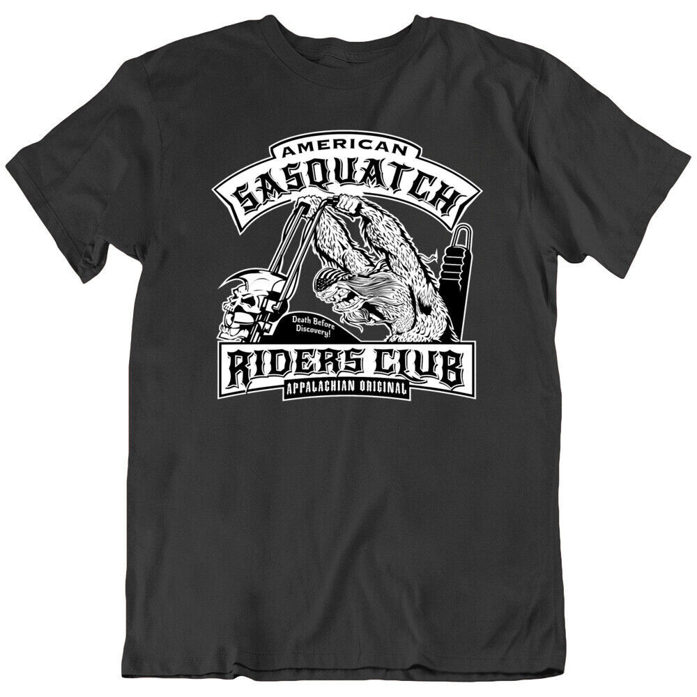 Bigfoot Sasquatch Riders Club Motorcycle Biker T Shirt Mens