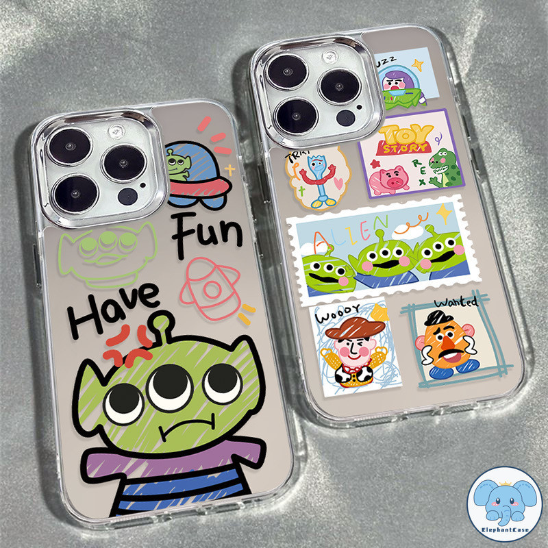 Doodle แนวโน้มแบรนด์ Toy Story น่ารักคนต่างด้าวหึ่งการ์ตูนปกหรูหรา IPhone 11 15 13 12 14 Pro Max 7 8 Plus XR X XS Max SE
