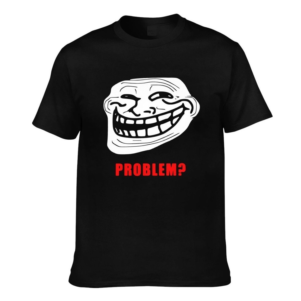 เสื้อยืดFunny Troll Face สำหรับหนุ่มๆ สไตล์สร้างสรรค์ เหมาะสวมใส่ในทุกวัน