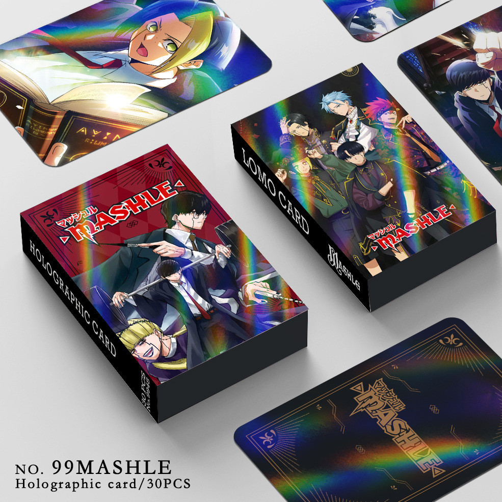 Mashle: Magic and Muscles Holographic Photocard Laser Flash Lomo Card 30 ชิ้น/กล่อง