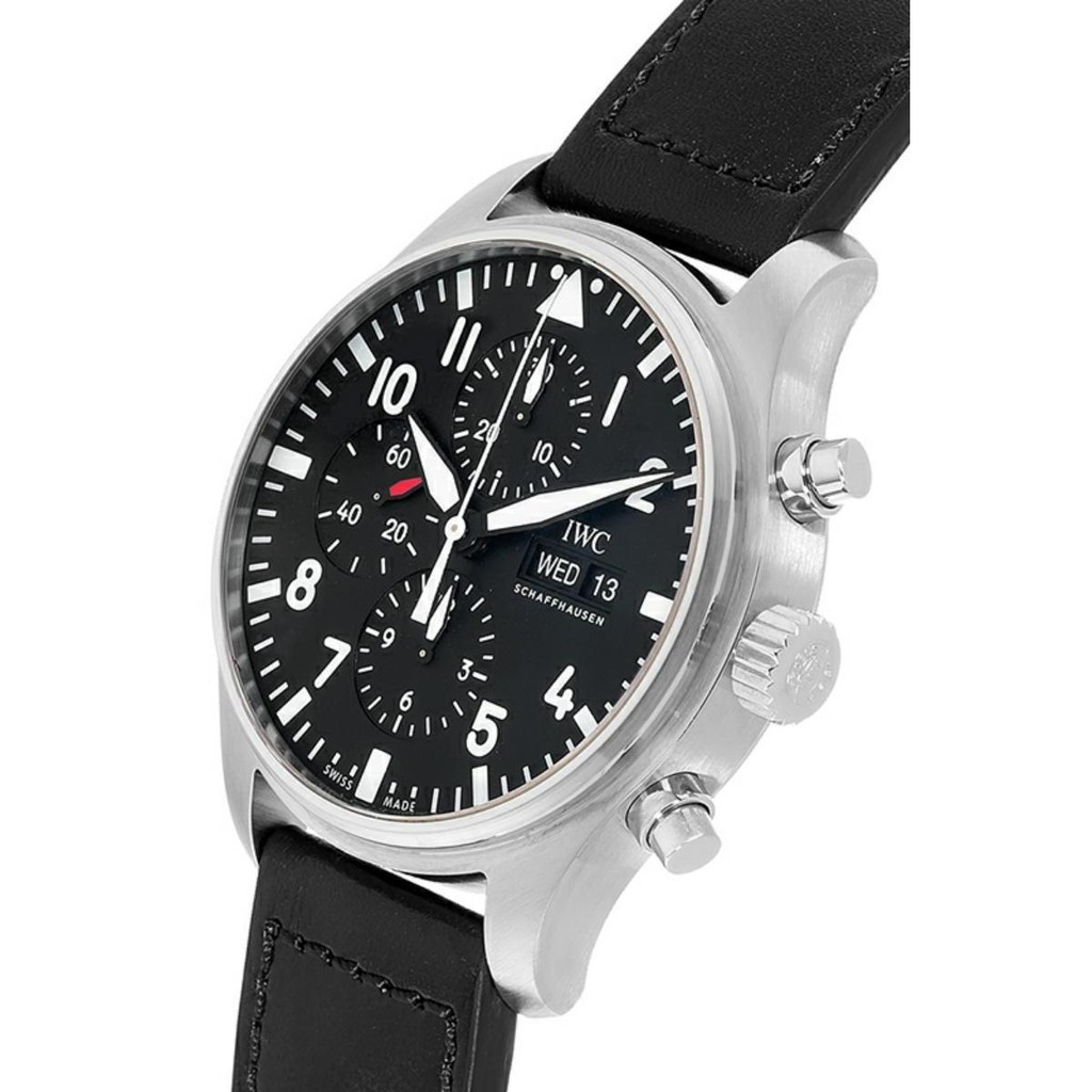 Iwc Medieval Model IWC Pilot Black 43mm Chronograph Automatic Mechanical Men 's Watch IW377709