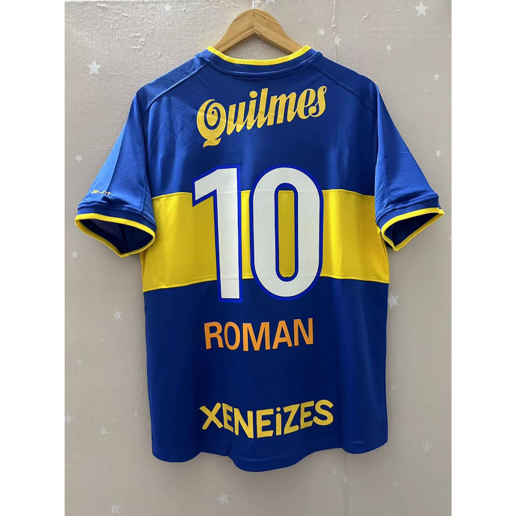 เสื้อกีฬาแขนสั้น ลายทีมชาติฟุตบอล Boca Juniors ROMAN 99-00 ชุดเหย้า คุณภาพสูง สไตล์เรโทร