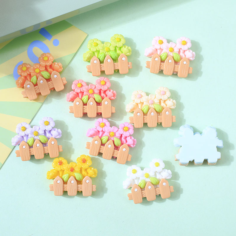 10ชิ้นดอกไม้รั้วเรซิ่นเสน่ห์สําหรับ ทําเอง (7-300)