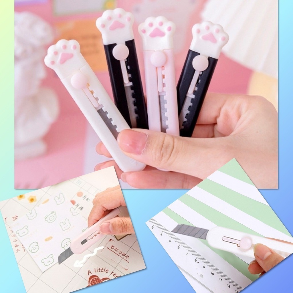 🌷 คัดเตอร์ มือแมว มีดคัดเตอร์ จิ๋ว มินิ ใบมีด คม ตัดกระดาษ พกพา อเนกประสงค์ วัดุพรีเมี่ยม 🌷 - รูปที่ 6