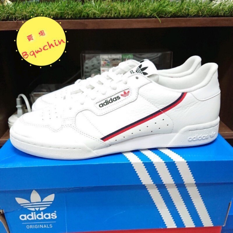 Adidas Continental 80 Rascal รองเท้าผ้าใบ สีขาว สีแดง ส่งฟรี B41674