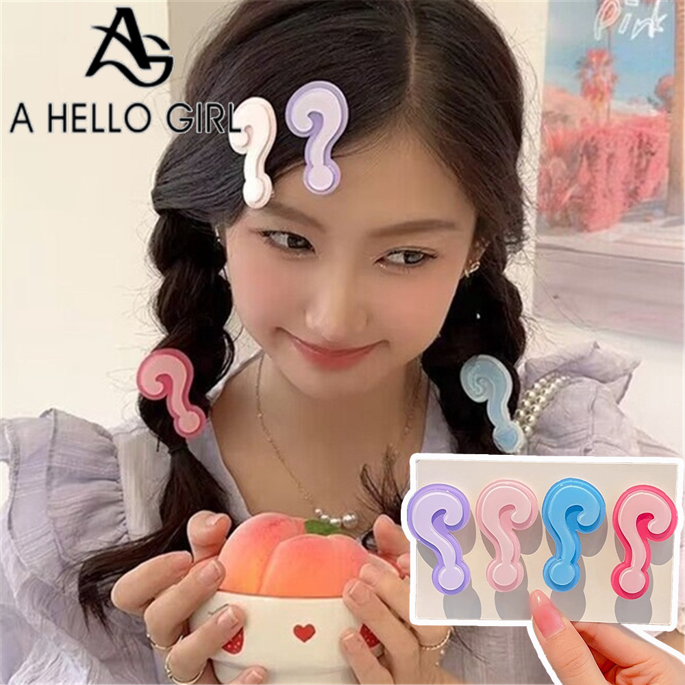 A HELLO GIRL 2024 ใหม่ ที่คาดผมหน้าม้า แบบสร้างสรรค์ เครื่องประดับ สําหรับผู้หญิง