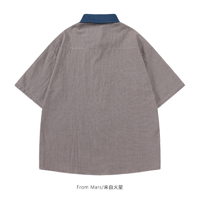 เสื้อเชิ้ตแขนสั้นลําลอง อเนกประสงค์ ลายทาง แบบเรียบง่าย สไตล์เรโทร แฟชั่นสําหรับผู้ชาย