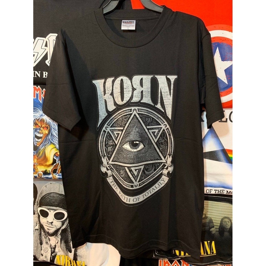 เสื้อยืดวงร็อค Korn ผ้าฝ้ายฤดูร้อนสบาย ๆ คอร์น เสื้อวง เสื้อยืดคอน S-5XL