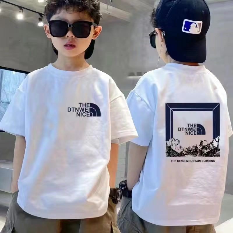 เสื้อยืดแขนสั้น สีพื้น แฟชั่นฤดูร้อน สําหรับเด็กผู้ชาย 2024