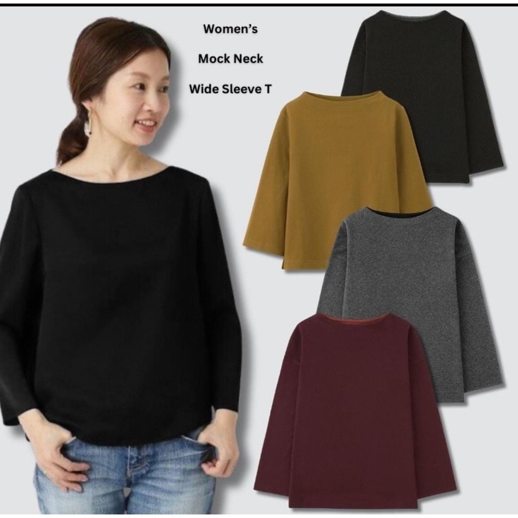 UNQ คอจําลองกว้าง LONG SLEEVE 388