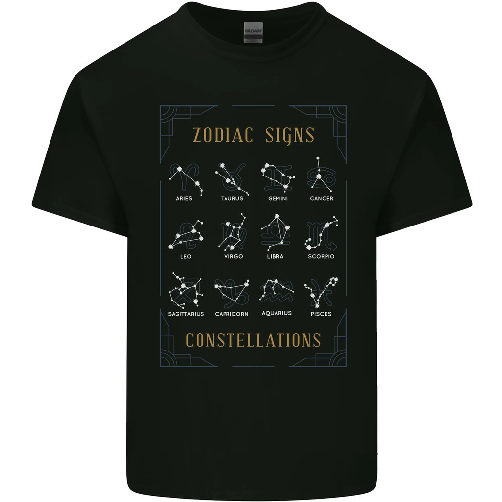 Zodiac Sign Constellations Mens Cotton T-Shirt