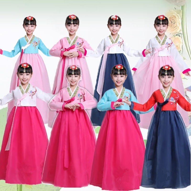 【 ภายใน 24 ชม .✈】 [ 3-13 ปี ] เด ็ กผู ้ หญิงเกาหลีชุดฮันบกแบบดั ้ งเดิมเครื ่ องแต ่ งกายคุณภาพสูง