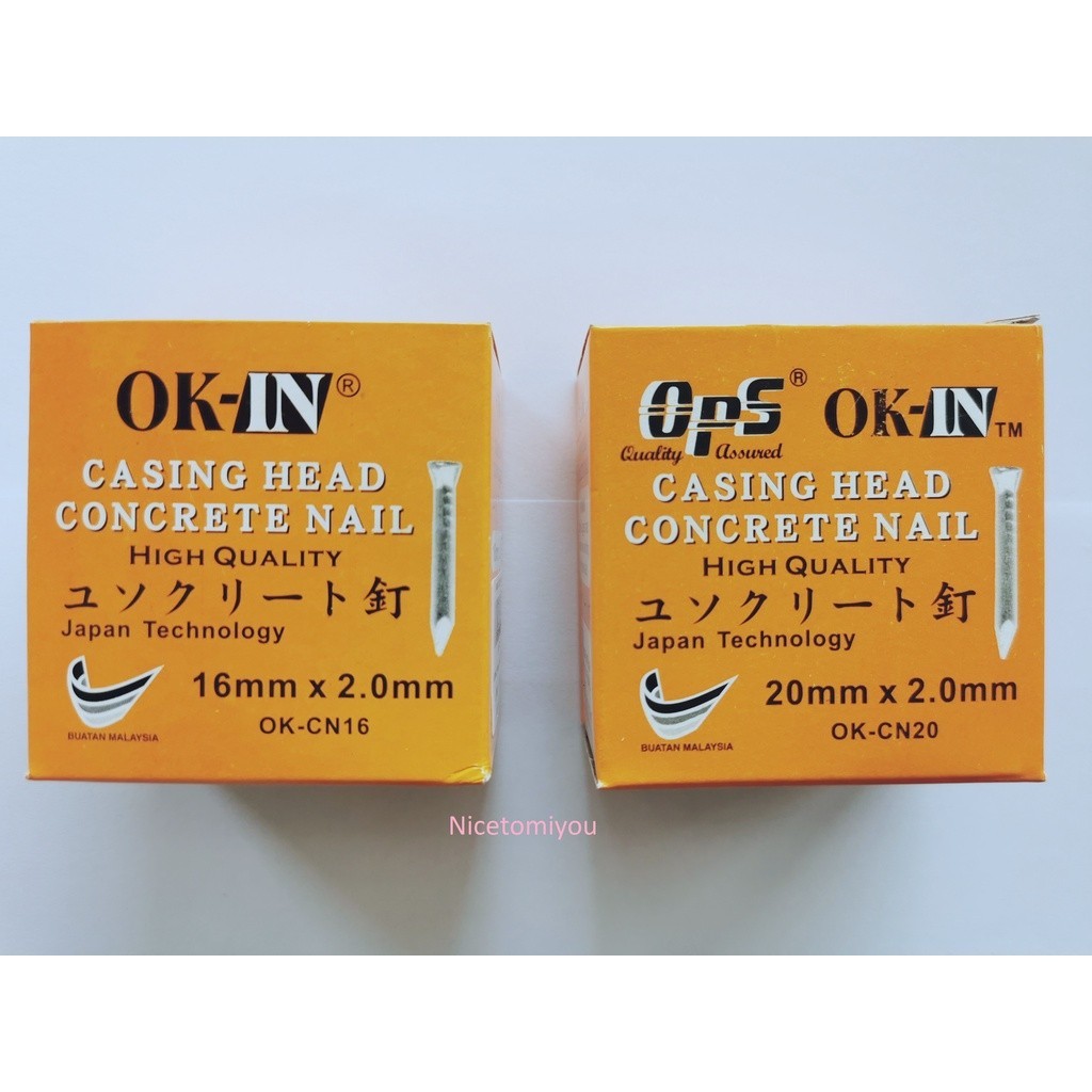 OK-IN Japan Technology Casing Head เล็บคอนกรีต/ปลายจุด Wall Nail 16mm 20mm 25mm