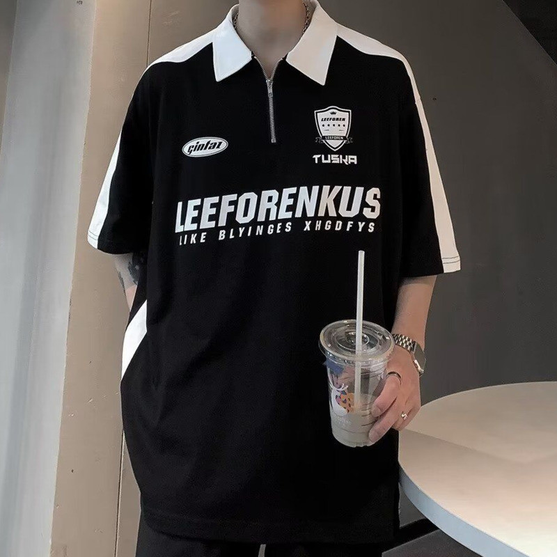 M-3XL เสื้อโปโลชาย เสื้อคอปกผู้ชาย ฤดูร้อนสไตล์เกาหลีอินเทรนด์ เสื้อยืดผู้ชาย