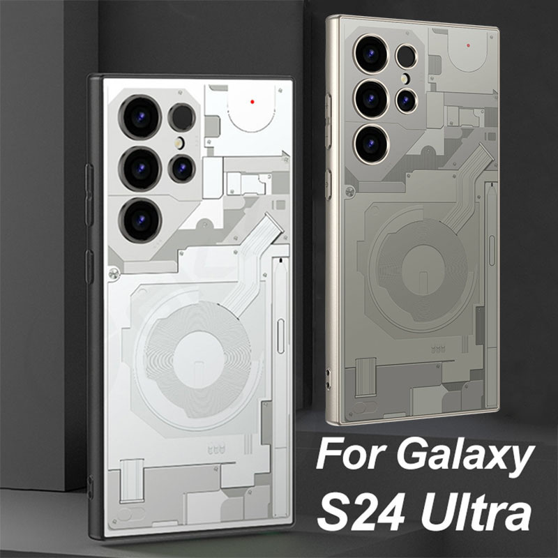 Machine AG Painted Case สําหรับ Samsung Galaxy S24 Ultra S24Ultra Skin Feeling Frosted Soft Edge Hard เคสโทรศัพท ์