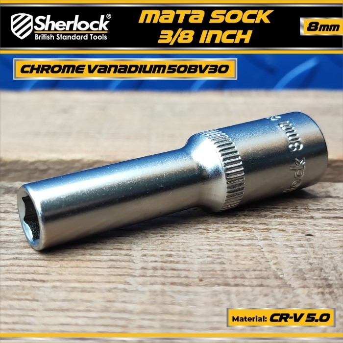 MATA 3/8" ไดรฟ์ 6 PT Long Socket Bit/ Deep Wall Socket 6 PT Sherlock 8 mm