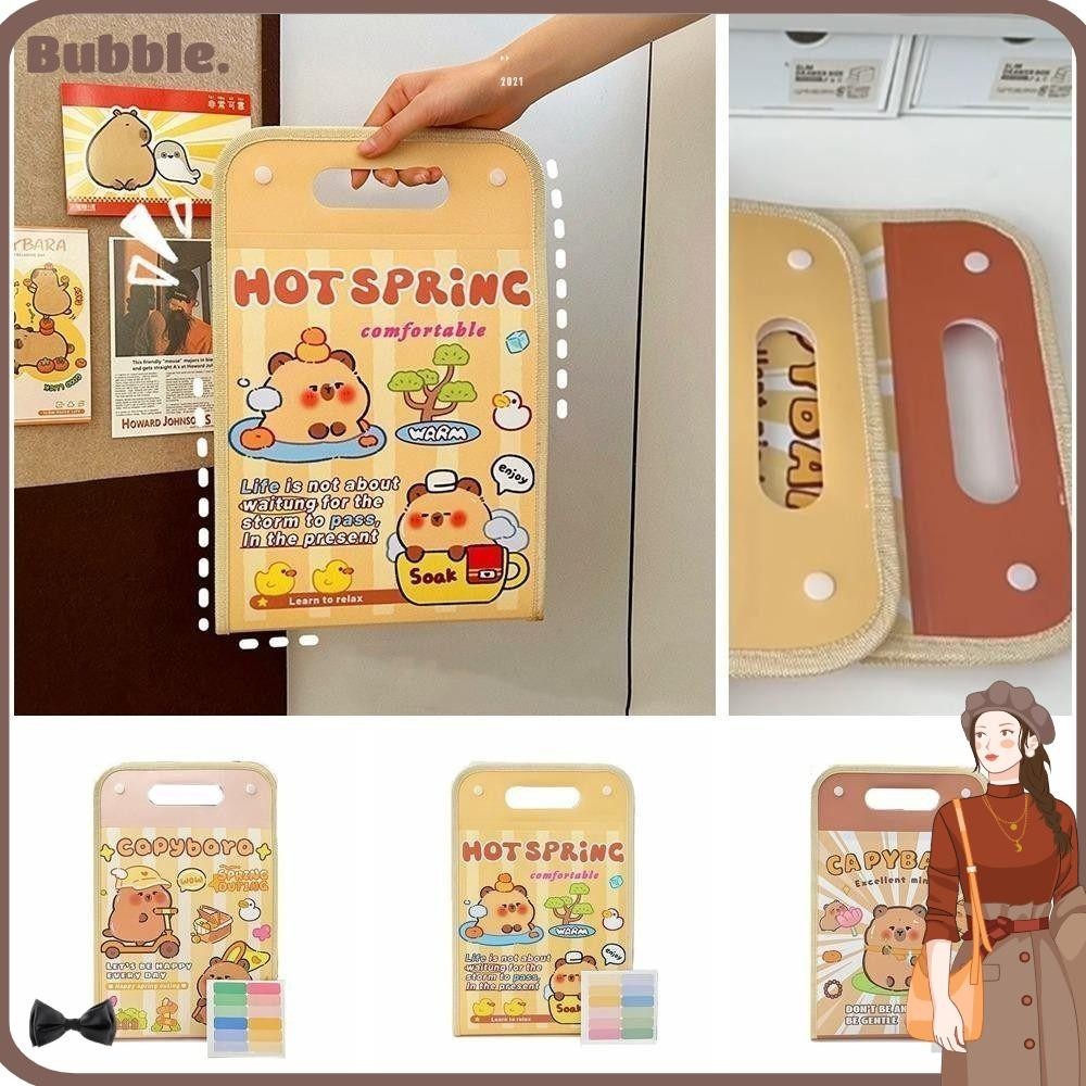 Bubble Capybara Folder, Multi-layer Expanding Test Paper Organizer แนวตั ้ งมือถือ Bag, ความจุขนาดใหญ ่ คัดแยกข ้ อมูลกระเป ๋ า