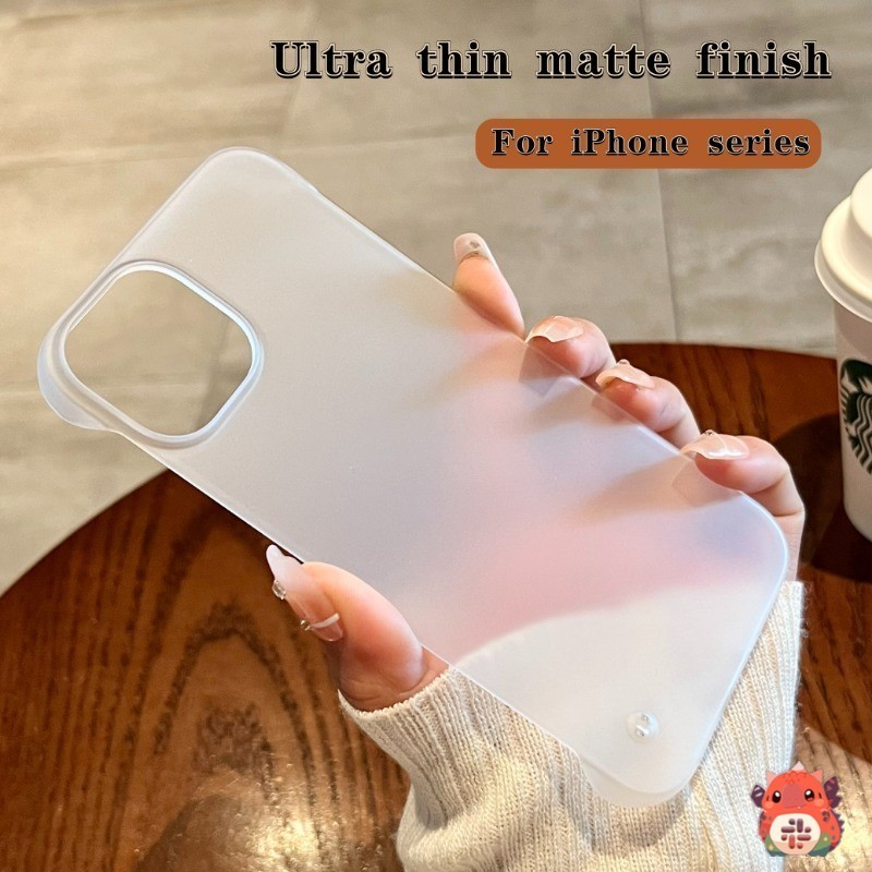 Ultra thin matte hard back cover สําหรับ iPhone 15 14 13 12 11 Pro XS Max 13 12 Mini X XR 7 8 Plus SE กึ ่ งโปร ่ งใส frameless anti drop เคสโทรศัพท ์