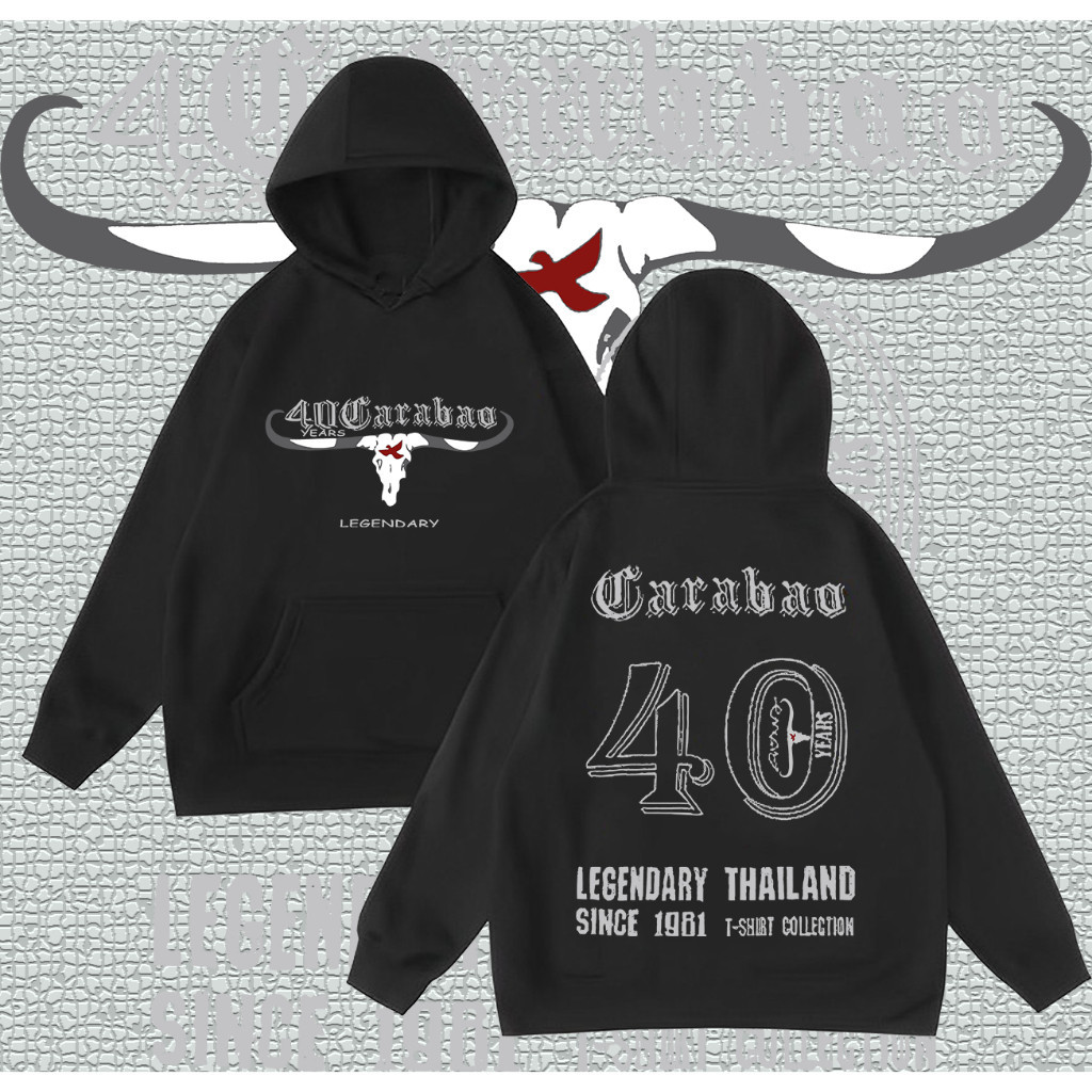 ใหม่ เสื้อกันหนาวมีฮู้ด คาราบาว CARABAO เสื้อยืดฉลองครบรอบ 40 ปี Unisex Hoodie （M-3XL）