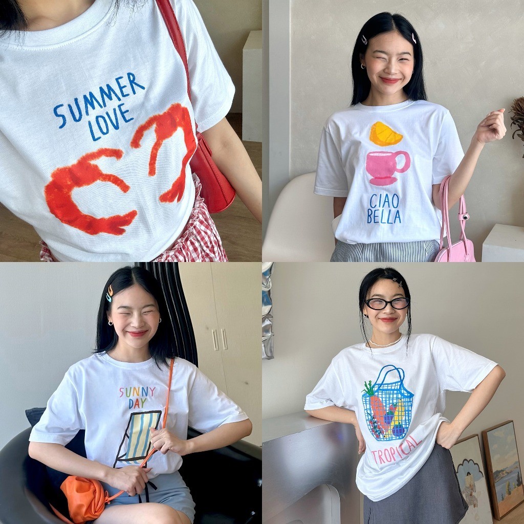 เสื้อยืดแขนสั้นคอกลมKudsun Official - Summer Collection TeeCotton 100%  [S-5XL]