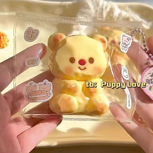 ของเล่นบีบสกุชชี่ สกุชชี่บีบ สำหรับคลายความเครียด ของเล่นบีบช็อค บีบคลายเครียด หมีน้อยเนย บีบ Q นุ่มๆ เล่นของเล่น หมีน้อย หมีน้อย