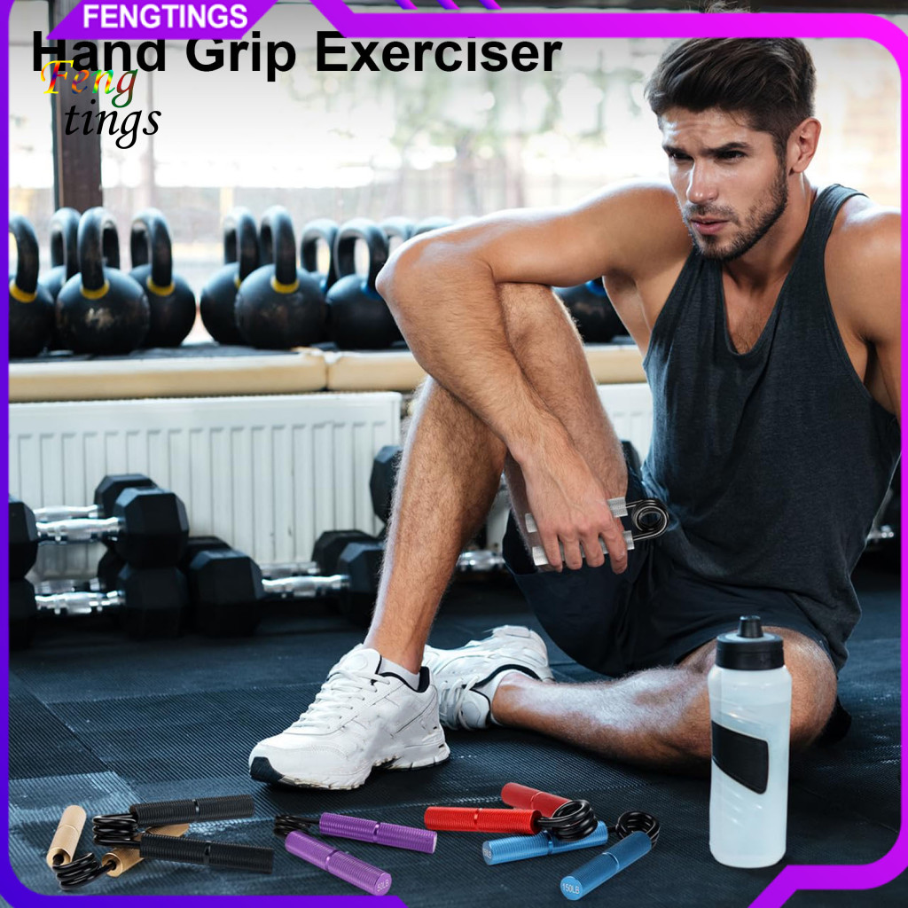 [Ft ] Ergonomic Hand Strength Trainer Metal Grip Strength Trainer 50-300lb Hand Grip Power Exerciser สําหรับข ้ อมือ Forearm Strength ปรับปรุง Grip Injury Recovery