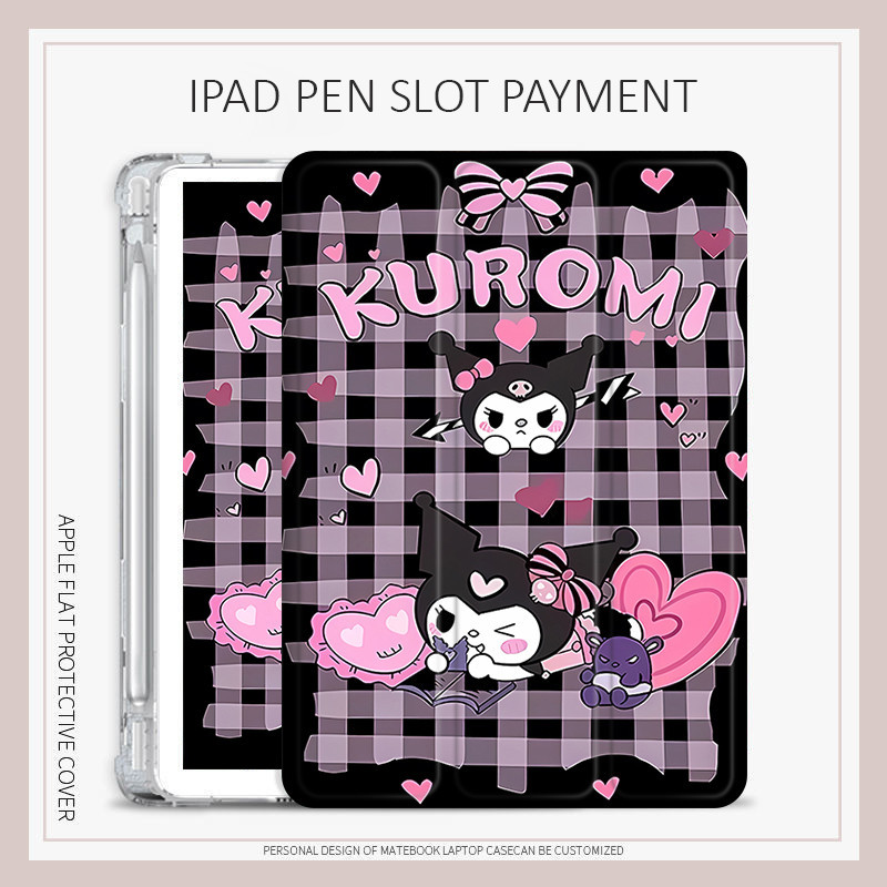 การ ์ ตูน kuromi เคส iPad gen6/7/8/9 เคส iPad air1/2/3/4/5 mini4/5/6 iPad pro11 2022 pro12.9 gen10 ช ่ องใส ่ ปากกา