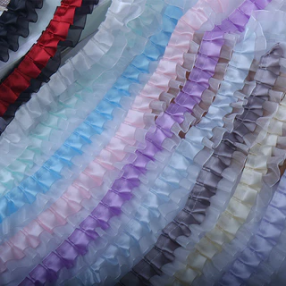 มาการอง สีเส้นด้ายคู่จีบลูกไม้สนับสนุนพัดลมอุปกรณ์เสริม ทําเอง ตุ๊กตาเสื้อผ้า โลลิต้า กระโปรงผู้ถือบัตรลูกไม้ทําด้วยมือวัสดุ