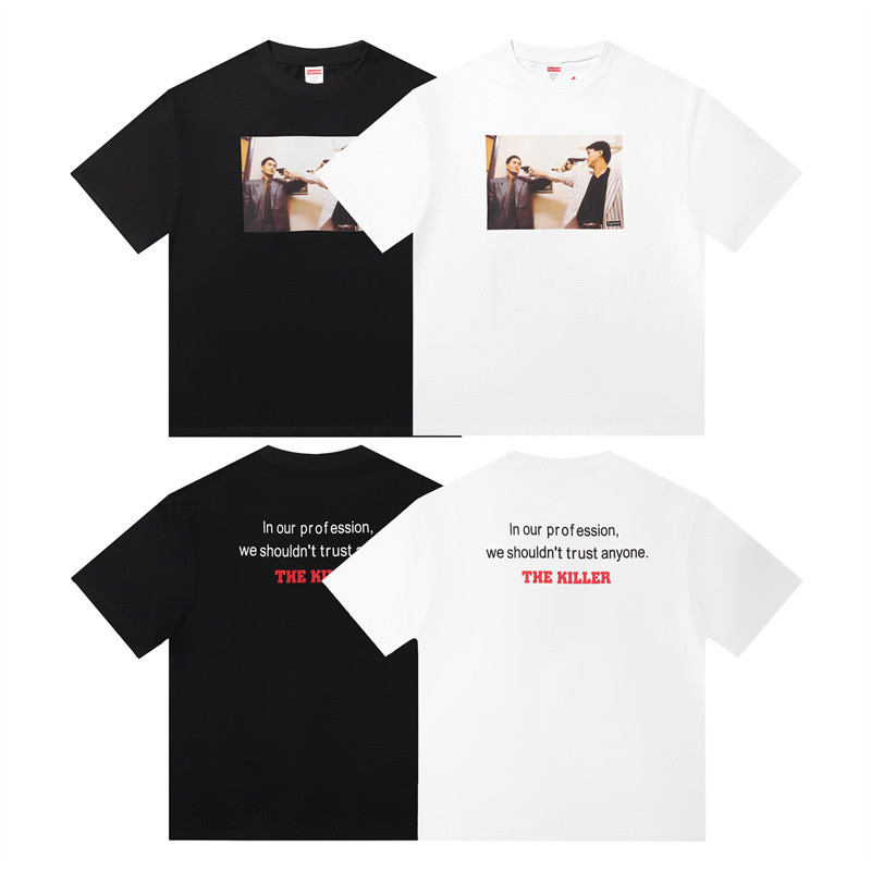 Street แฟชั่นผู้ชายและผู้หญิงผ้าฝ้ายเสื้อยืด Chow Yun-fat The Blood Twins เสื้อแขนสั้นเสื้อลําลอง