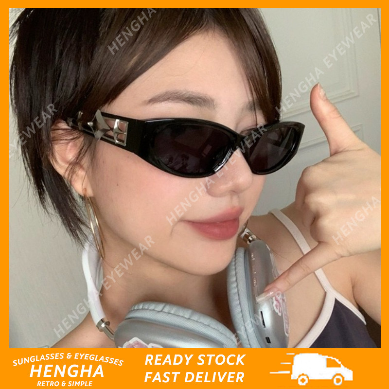 (HENGHA แว ่ นกันแดด Cyberpunk Star สําหรับผู ้ หญิงแฟชั ่ นใหม ่ ออกแบบรุ ่ นแว ่ นกันแดดม ่ านบังแดด