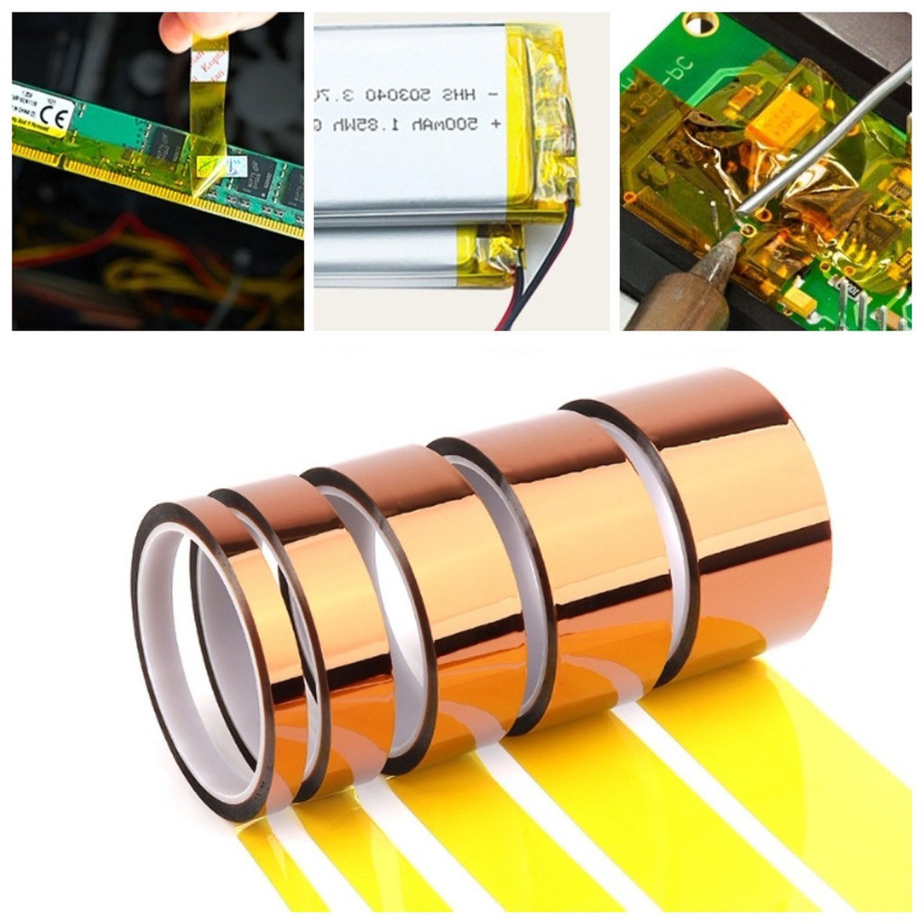 🚀 เทปฉนวน ทนความร้อน Kapton Tape Polyimide โพลิเอไมด์ ยาว 33 เมตร รุ่นอัพเกรด วัสดุ PI ทนอุณหภูมิสูง 260 องศา 🚀