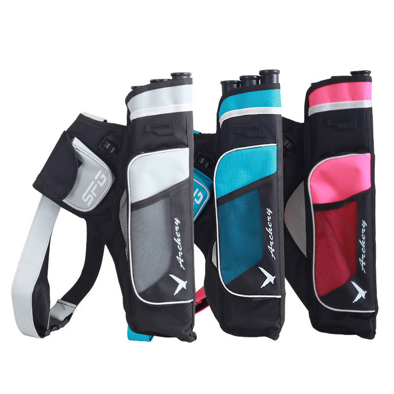1 ชิ้นใหม่สามท่อ Quiver ปรับเอว Arrow Bag Arrow Quiver