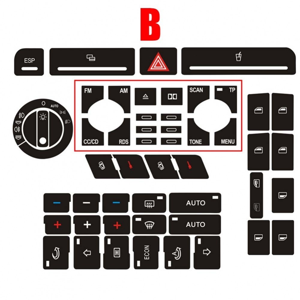✨For A4 B6 B7 Radio Clima ESP Headlight Button Repair Sticker Enhanced Durability#SUFA