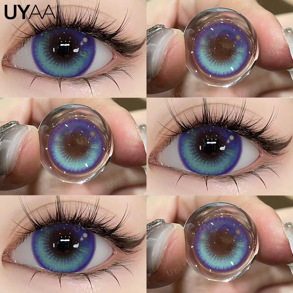 UYAAI 1 คู่คอนแทคเลนส์สีสาวน้ำตาเครื่องสำอางค์สีเลนส์ความงามนักเรียนสีเลนส์รายเดือน 14.5 มม. ผู้หญิง
