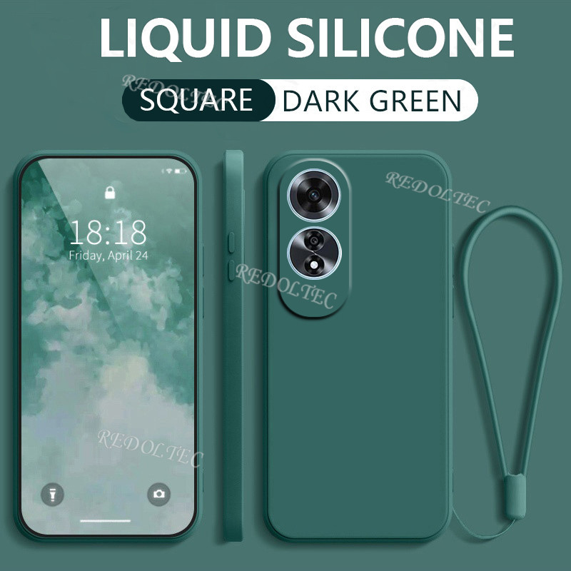 ปลอก OPPO A60 Matte Soft Case พร้อมเชือกเส้นเล็ก OPPOA60 OPPO A 60 สายรัดข้อมือซิลิโคนฝาครอบโทรศัพท์พร้อมสายรัดเชือกแขวน