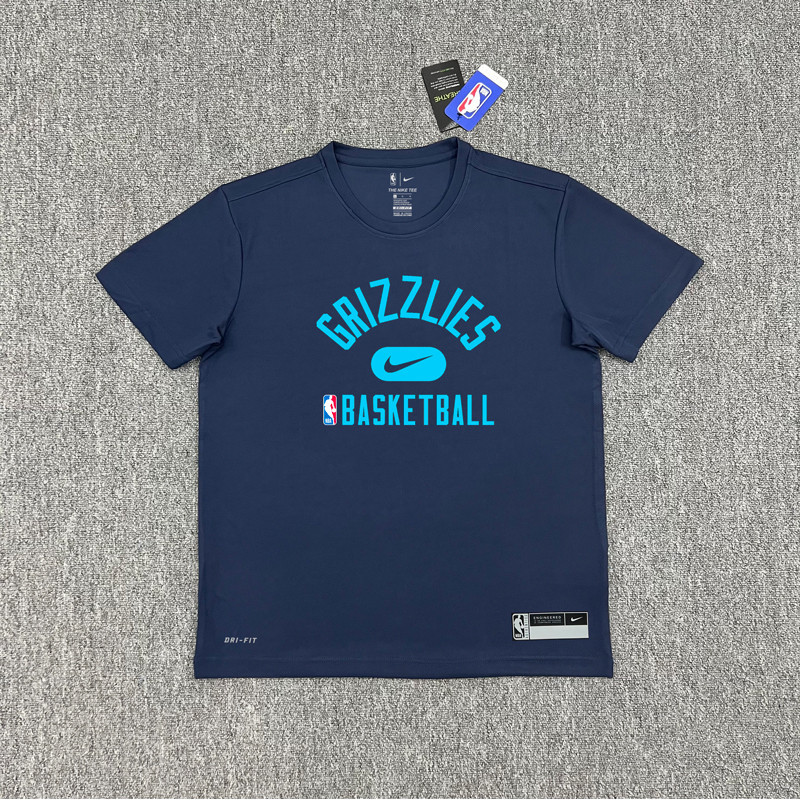 2122 เกมฤดูกาล NBA Memphis Grizzlies บาสเกตบอลการฝึกอบรมชุด Morante Quick-Drying เสื้อยืดแขนสั้น Warm-Up กีฬายิงชุดผู้ชายผู้หญิงสไตล์เดียวกัน Breathable Quick @-