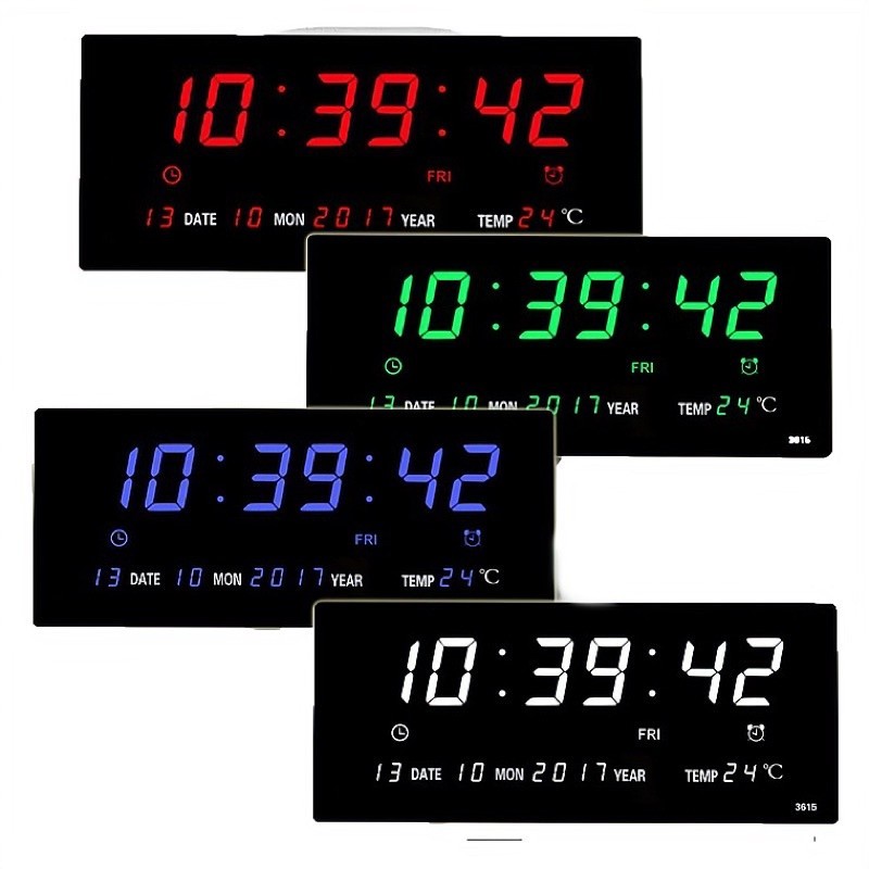 นาฬิกาดิจิตอล (JH3615) 36x15x3cm นาฬิกา ตั้งบนโต๊ะ LED DIGITAL CLOCK นาฬิกาแขวน