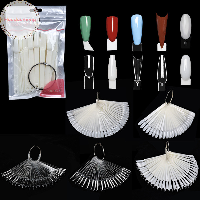 Houdoumeng Scalloped Color Card Nail Art Multi Style Nail Polish Display Swatch Nail Art Practice Color Card TH