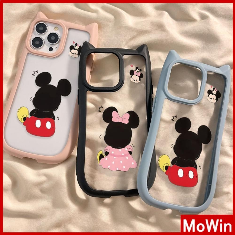 Mowin - สำหรับ iPhone 15 PRO MAX iPhone 11 กรณีหูแมวน่ารัก 2-in-1 อะคริลิคซิลิโคนกันกระแทก ตุ๊กตาหนูน่ารัก iPhone 14 13 PRO MAX 12 PRO MAX 11 XR XS 7 8 PLUS MAX XS XR