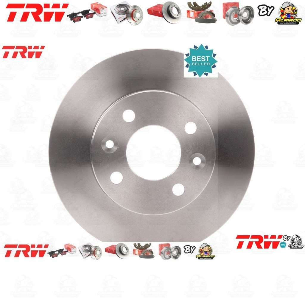 TRW จานดิสเบรค 2 ใบ จานดิสเบรคหลัง จานเบรคหลัง เหล็กเกรด GG20 DF4382  Toyota Yaris NCP91 รุ่นดิส 4 ล้อ ปี 2006-2012
