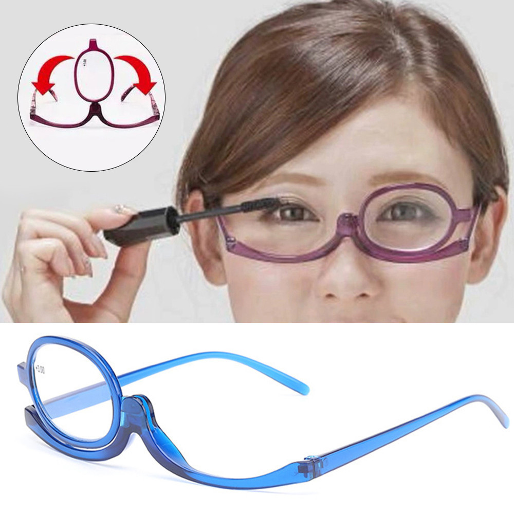 แว่นขยาย แว่นตาแต่งหน้า Monocle สายตายาวตามอายุสายตายาวเต็มกรอบมัลติฟังก์ชั่นแว่นตาแฟชั่นหมุนได้