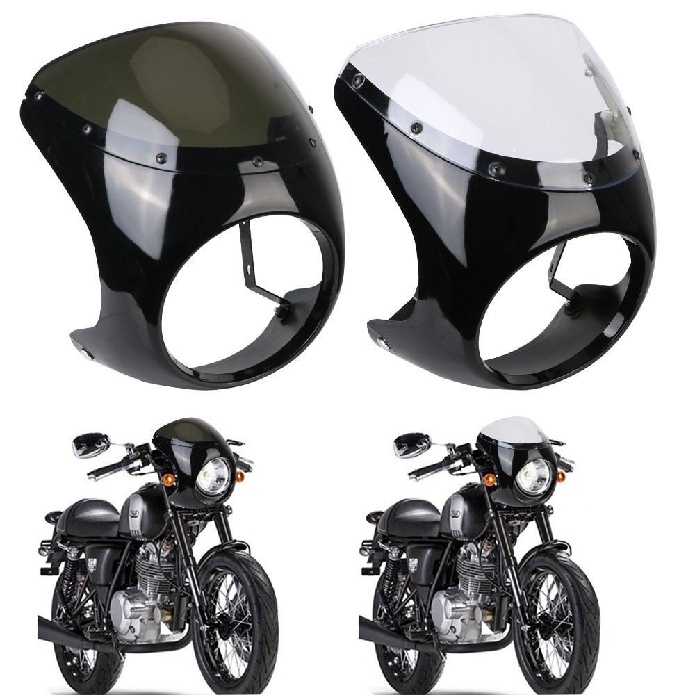 YJ Motorcycle Headlight Cover 7 inch With Windshield Fairing Protector Motorbike Accessories For Sportster Touring Honda
