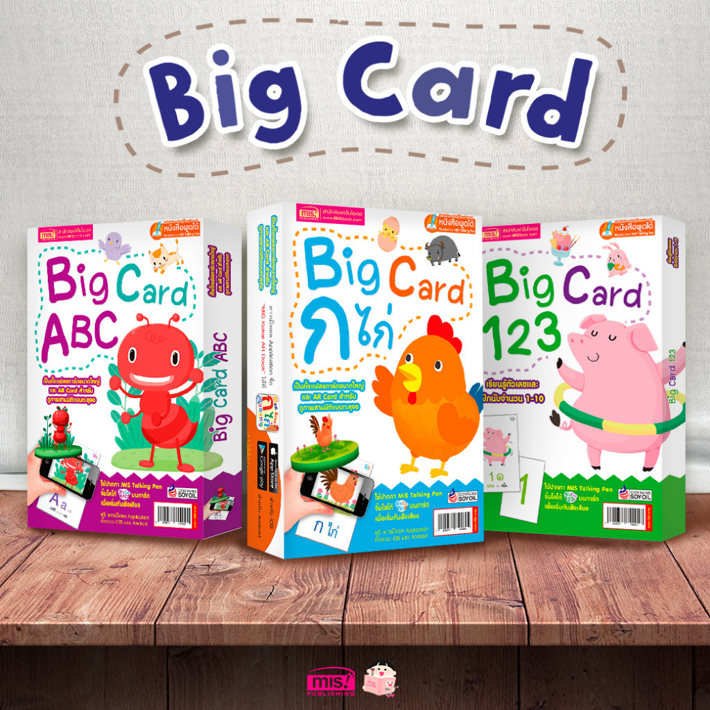 Big Card แฟลชการ์ด ขนาดใหญ่ การ์ดคำศัพท์ การ์ด ก ไก่ ABC 123 บิ๊กการ์ด Big Flash card