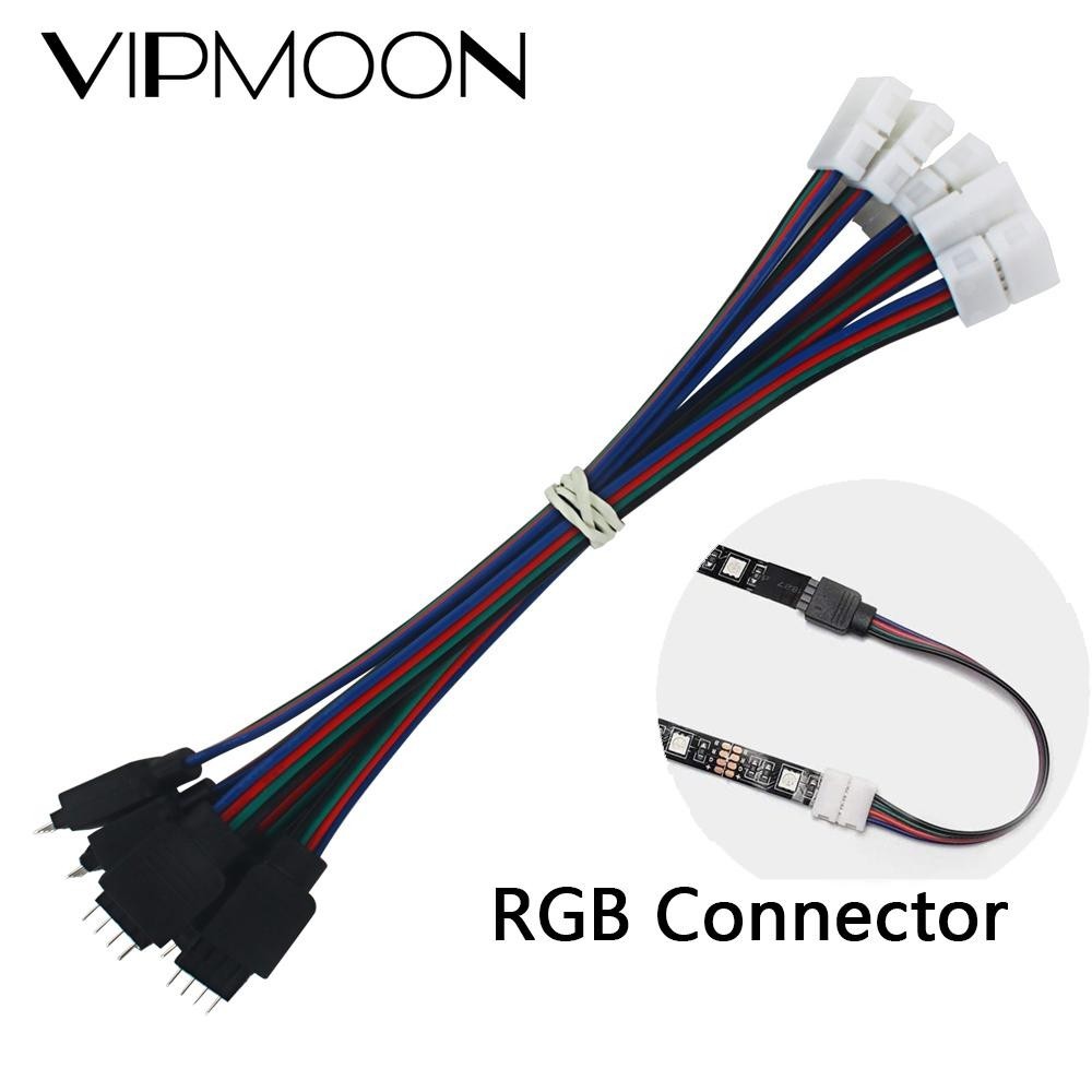 5 ชิ้น 15 ซม.4pin 5050 3528 Led RGB strip Extension Connector สาย Led strip สายต่อคลิป 4pin 5050 RGB Led Connector