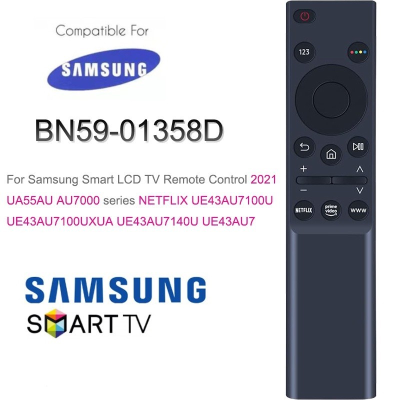 Bn59-01358d Samsung รีโมทเดิมสําหรับ Samsung Smart-TV 2021 UA55AU AU7000 series LCD LED UHD QLED 4K HDR TV Remote, พร ้ อม Netflix Prime วิดีโอและปุ ่ ม WWW