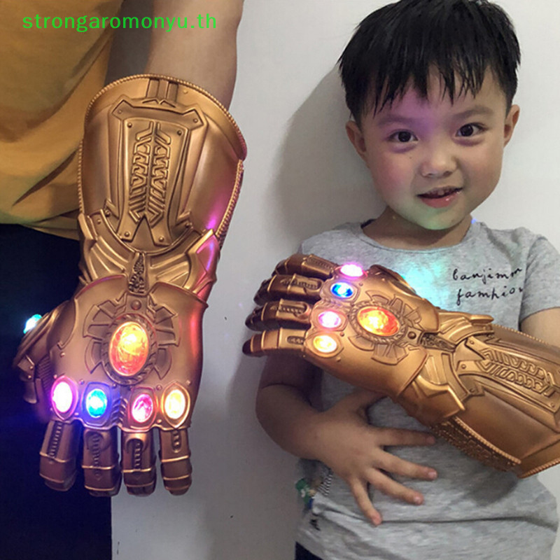 Strongarmonyu Avengers Thanos Infinity Gauntlet LED ถุงมือ Light Up คอสเพลย ์ สําหรับเด ็ กผู ้ ใหญ ่ TH