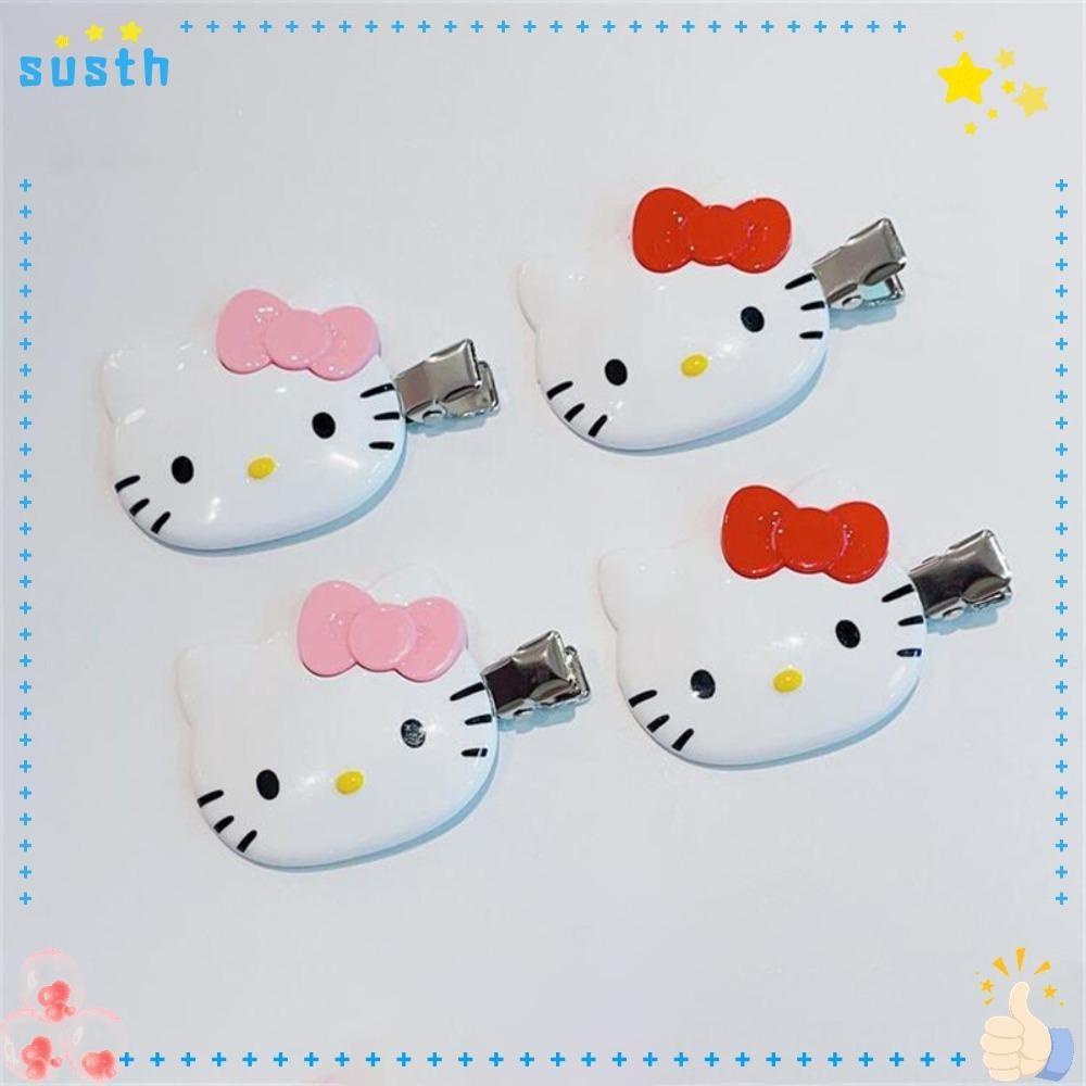Susth 2 ชิ ้ น Hairpin, Scrunchies Duckbill คลิป Bangs Clip, Sweet Sanrio Hello Kitty การ ์ ตูน Headrope สาว