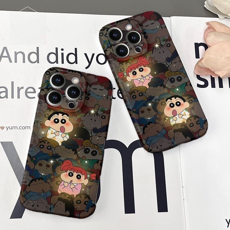 Shin-chan ดินสอสีน่ารักโทรศัพท์ Hardcase Forever crush ความงามคู่สําหรับกรณี OPPO Realme3 5 5I 5S 6I